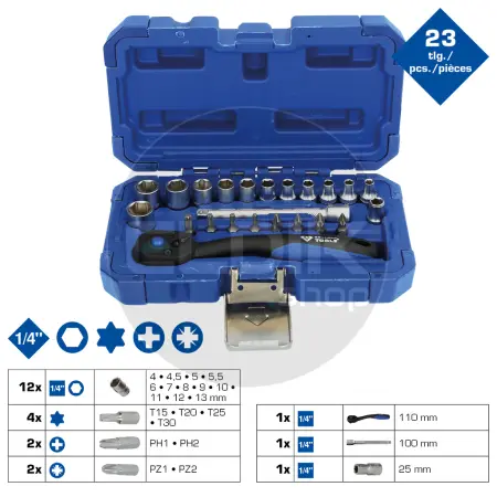 Brilliant Tools BT020023 23 Delige Doppenset 1/4"