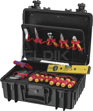 Knipex Robust23 24 Delige Gevulde Gereedschapskoffer - Elektra - 00 21 34 HL S2