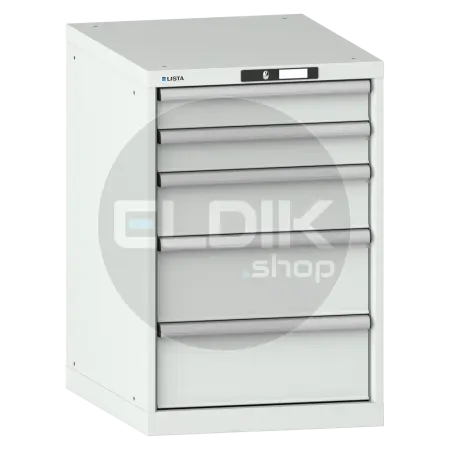 Lista 14.399.020 Werkplaatskast |B564 x D572 x H850 | 5 laden | Lichtgrijs
