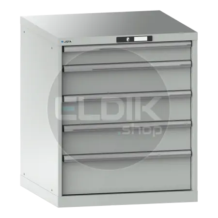 Lista 14.410.020 Werkplaatskast |B717 x D725 x H850 | 5 laden | Lichtgrijs