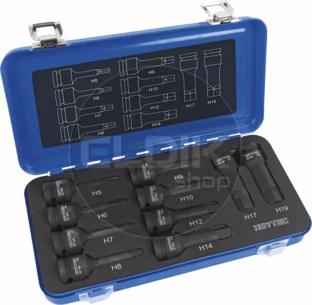 Heytec 50863311036 10 Delige Inbus IMPACT Kracht Dopsleutelset 1/2"