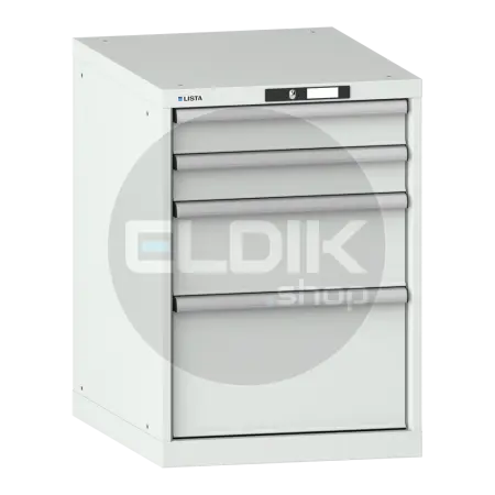 Lista 14.371.020 Werkplaatskast |B564 x D725 x H800 | 4 laden | Lichtgrijs