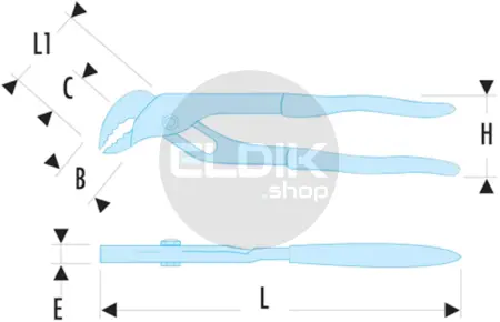 Facom 484A.30 Waterpomptang met Doorgestoken Scharnier - 30 cm