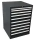 E-Tools | premium line 75744 Werkplaatskast | B717 x D725 x H1000 | 10 laden | Antraciet