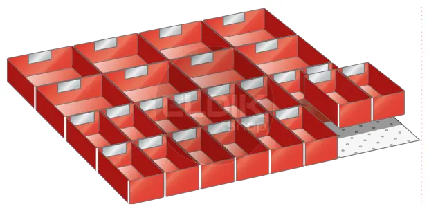 Lista 100.389.000 Set-indelingsmateriaal, 36E x 36E | voor ladehoogte 50 mm