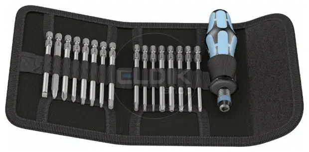 Wera KK 60 Stainless RVS Bitschroevendraaierset 60, 1/4" 17-delig - 5071116001