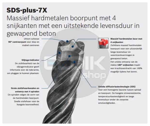 Bosch 2608576119 SDS-Plus boor | 4-snijder | 6 x 265 mm