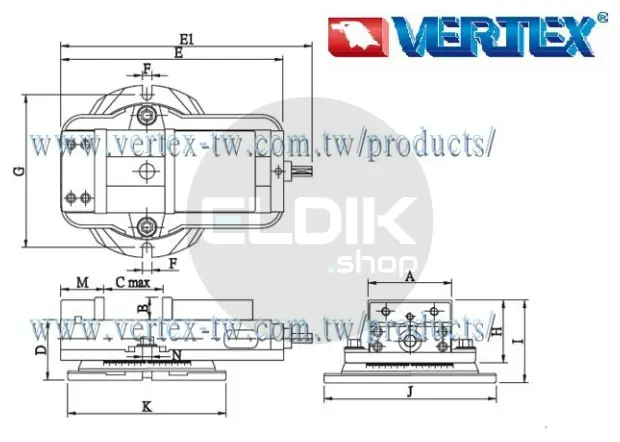 Vertex VA-8 Mechanische freesklem / machineklem - 790000080 (overjarig model)