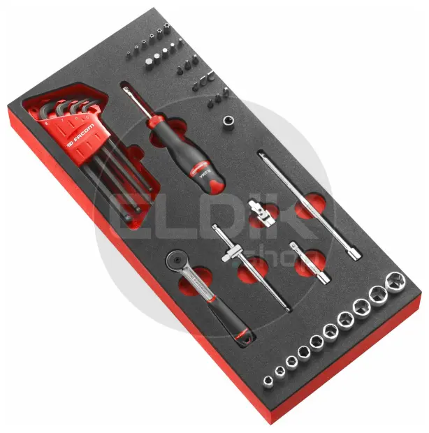 Facom MODM.R161-36 Foam Module 38 Delige 1/4” Doppen en hulpstukken