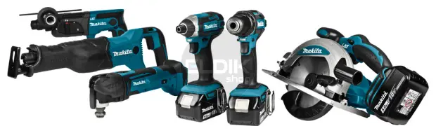 Makita DLX6038T 18V combiset - 6 machines + 3 accu’s + lader