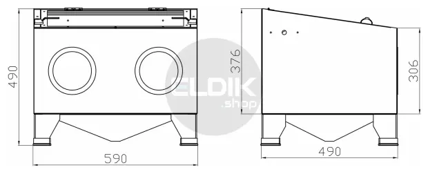 CAT210 Sableercabine 90 lt. 585x480x490mm (MW) - 754751210