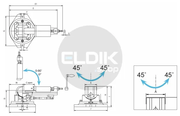 Vertex VW-4 Drie-assige mechanische freesklem - 790000104 (overjarig model)