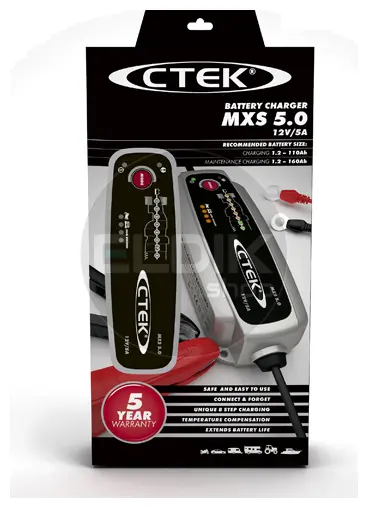 Ctek MXS5.0T Acculader, 12V - 5Ah