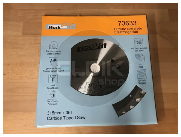 Work Plus 73633 Cirkelzaagblad voor Hout | 315 x 30 T36