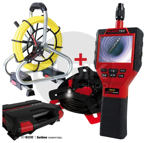 Runpotec 11140 RUNPOCAM RC2  50m + Profi-Set Glasvezel Trekveer 4,5 mm 50 m