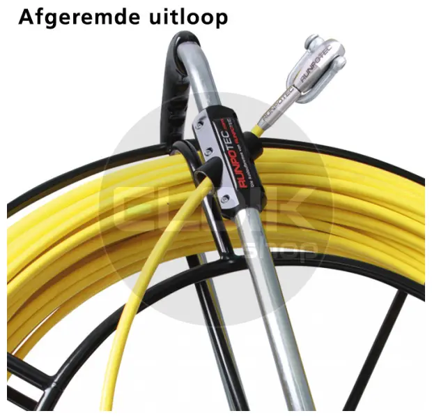 Runpotec 10084 Profi-set Glasvezel Trekveer diam. 9mm RTG12, 80m incl. Haspel