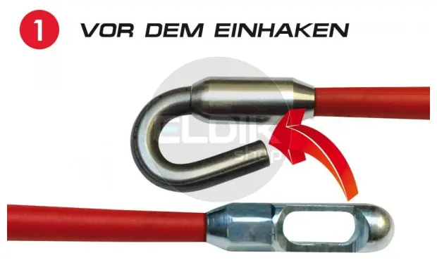 Runpotec 20272 Z RVS Kabeltrekkous met haak 4-6m