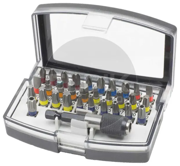E-Tools 70008 Bitset 1/4", 32-delig in kunststof cassette