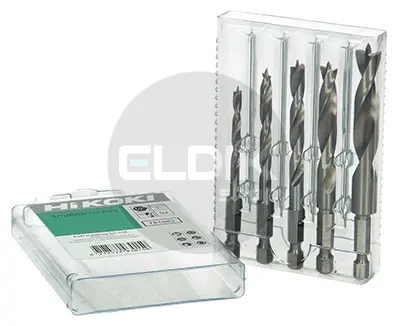 Hikoki 781983 Cassette 5-delig hout spiraalboren met 1/4" zeskant aansluiting (4/5/6/8/10mm)