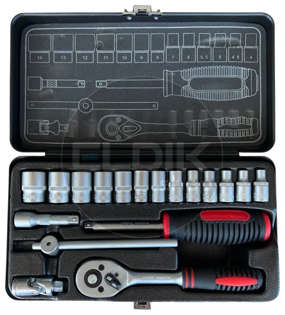 E-Tools 18 Delige Doppenset 1/4"