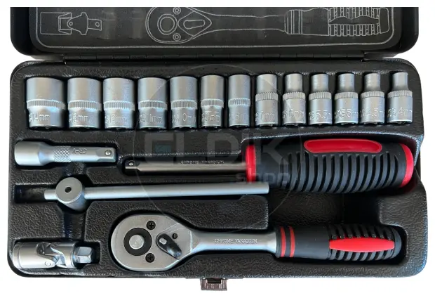 E-Tools 18 Delige Doppenset 1/4"