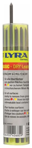 Lyra 4499102 Dry reservestiftjes, zwart (2B) / pak a 12 stuks