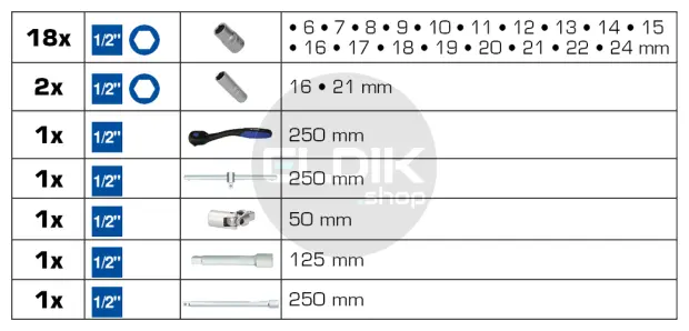 Brilliant Tools BT022025 25 Delige Doppenset 1/2"