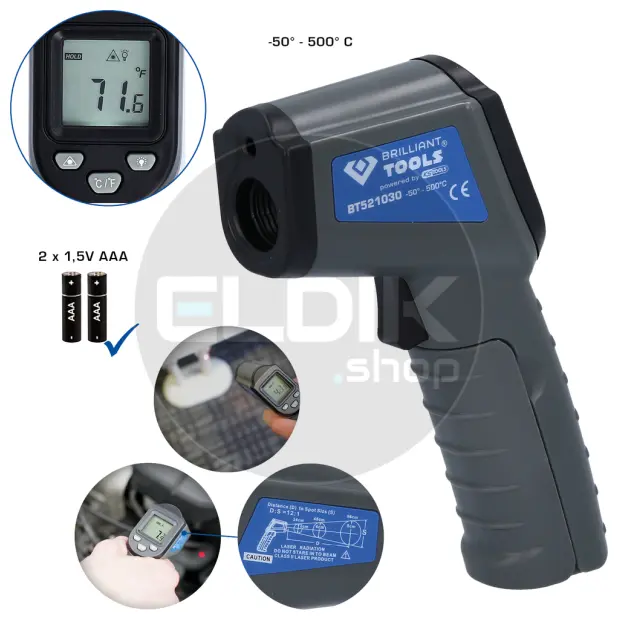 Brilliant Tools BT521030 Infrarood-Thermometer, -50Á naar 500Á