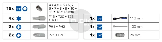 Brilliant Tools BT020023 23 Delige Doppenset 1/4"