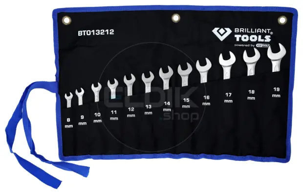 Brilliant Tools BT013212 Ratelringsleutelset, omschakelbaar, 12-dlg, 8 - 19 mm