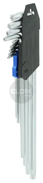 Brilliant Tools BT044019 Haakse stiftsleutelset, 9-dlg, Torxprofiel, lang