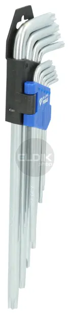 Brilliant Tools BT044019 Haakse stiftsleutelset, 9-dlg, Torxprofiel, lang
