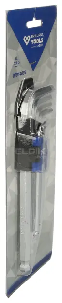 Brilliant Tools BT044009 Haakse stiftsleutelset, 9-dlg, Torx profiel, kort