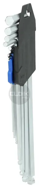 Brilliant Tools BT045019 Haakse stiftsleutelset, 9-dlg, inbusprofiel, lang