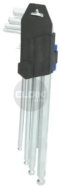 Brilliant Tools BT045019 Haakse stiftsleutelset, 9-dlg, inbusprofiel, lang