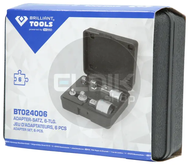 Brilliant Tools BT024006 Adapterset, 6 dlg, 1/4" + 3/8" + 1/2" + 3/4"