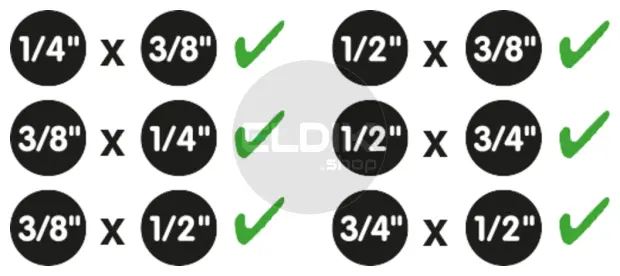 Brilliant Tools BT024006 Adapterset, 6 dlg, 1/4" + 3/8" + 1/2" + 3/4"
