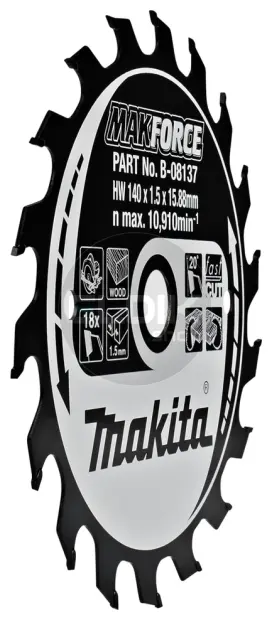 Makita B-08137 Cirkelzaagblad voor Hout | 140 x 15 T18