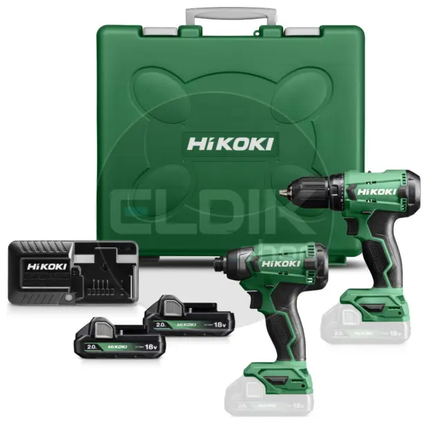 Hikoki KC18DAWAZ Combiset 18V | 2 x 2.0 Ah accu en lader | In koffer