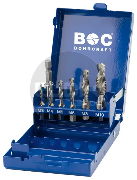 Bohrcraft 41711410007 Combi tapbitset 7 delig HSS-G M3-M 10 Minibox