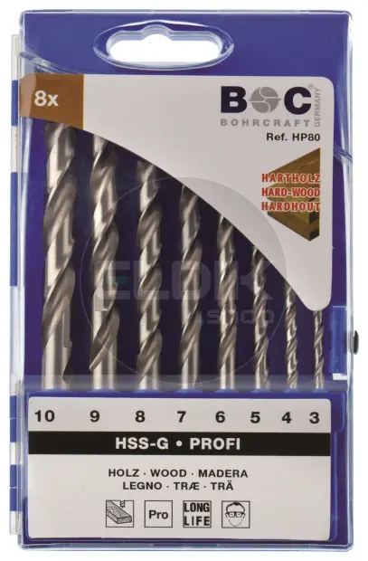 Bohrcraft HP 80 Houtborenset 3,0 - 10,0 | 8-delig - 31101430008