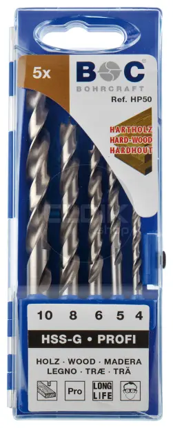 Bohrcraft HP 50 Houtborenset 4,0 - 10,0 | 5-delig - 31101430005