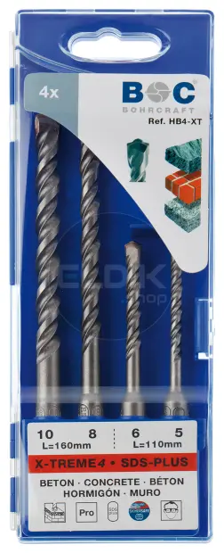 Bohrcraft XT HB4 Hamerboorset 5,0 - 10,0 | 4-delig - 26101430004