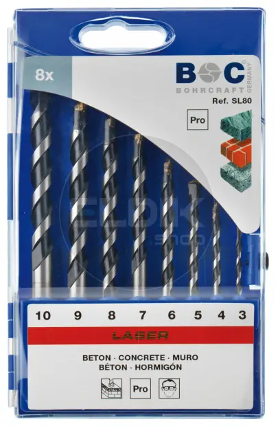 Bohrcraft SL80 Betonboorset 3,0 - 10,0 | 8-delig - 22501430008