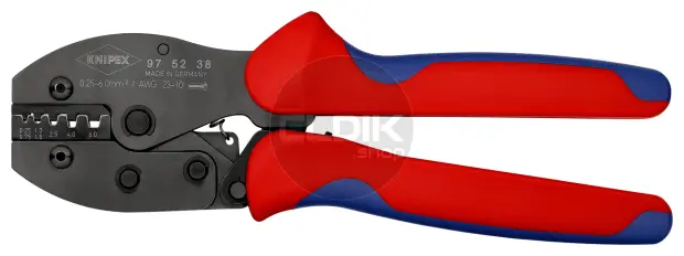 Knipex 97 52 38 Krimptang voor adereindhulzen | 0,25 — 6,0 mm²