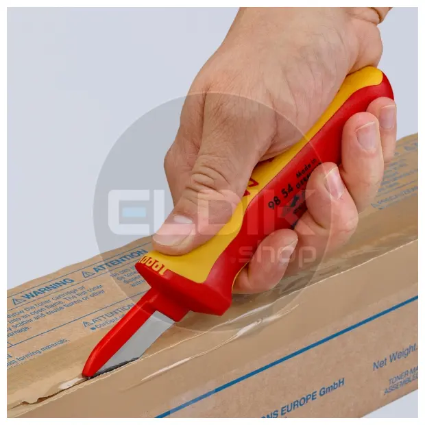 Knipex 98 54 Kabelmes recht, beschermd mes 190 mm VDE