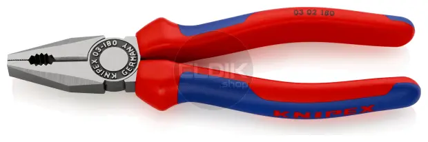 Knipex 03 02 180 Kombi-tang gepolijst/comfort 180 mm