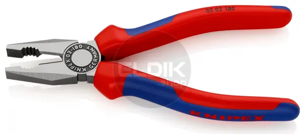 Knipex 03 02 180 Kombi-tang gepolijst/comfort 180 mm