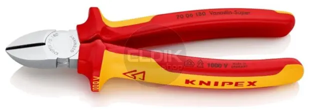 Knipex 70 06 180 Zijsnijtang verchr./comfort 180 mm VDE