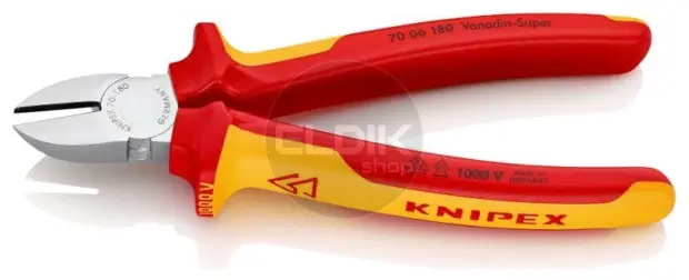 Knipex 70 06 180 Zijsnijtang verchr./comfort 180 mm VDE